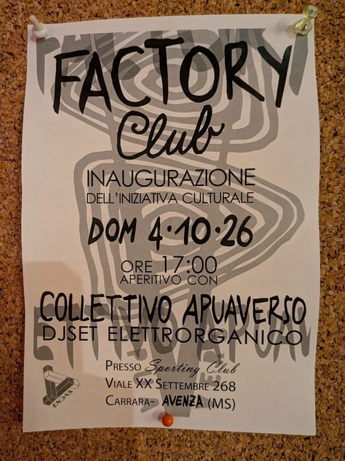 Factory Club Inaugurazione dell'Iniziativa Culturale