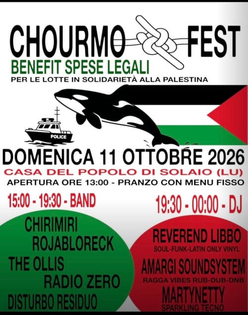 CHOURMO FEST - Benefit spese legali per le lotte in solidarietà alla Palestina